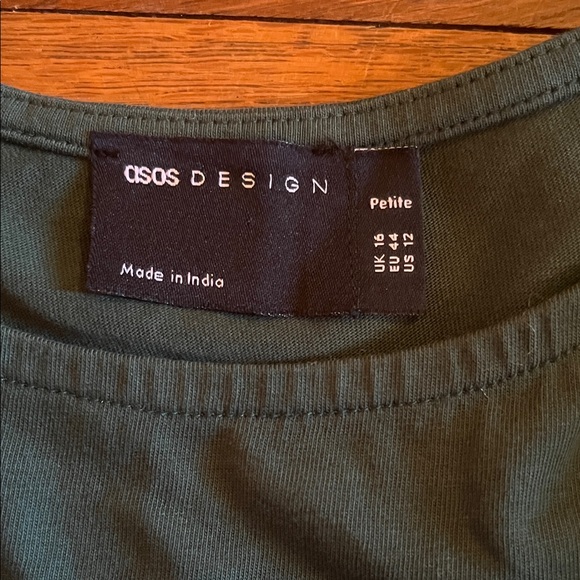 ASOS Petite Dark Green Floral Embroidered Long Sleeve Top - Picture 2 of 5